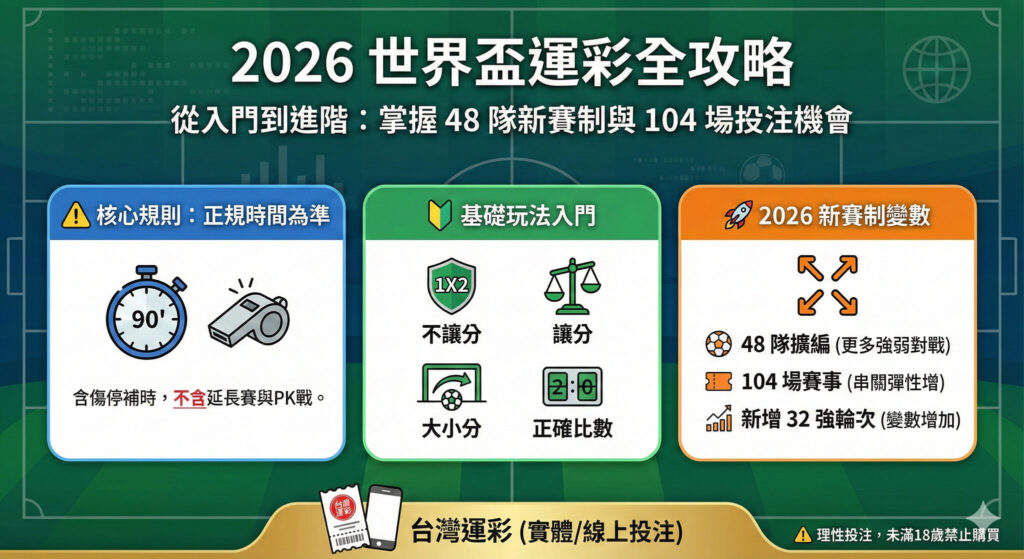 [ 2026世界杯綜合平臺(tái)競彩 ] 競彩足球玩法解讀：新手入門、進(jìn)階串關(guān)與「正規(guī) 90 分鐘」規(guī)則